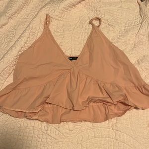 Crop ruffle tank top